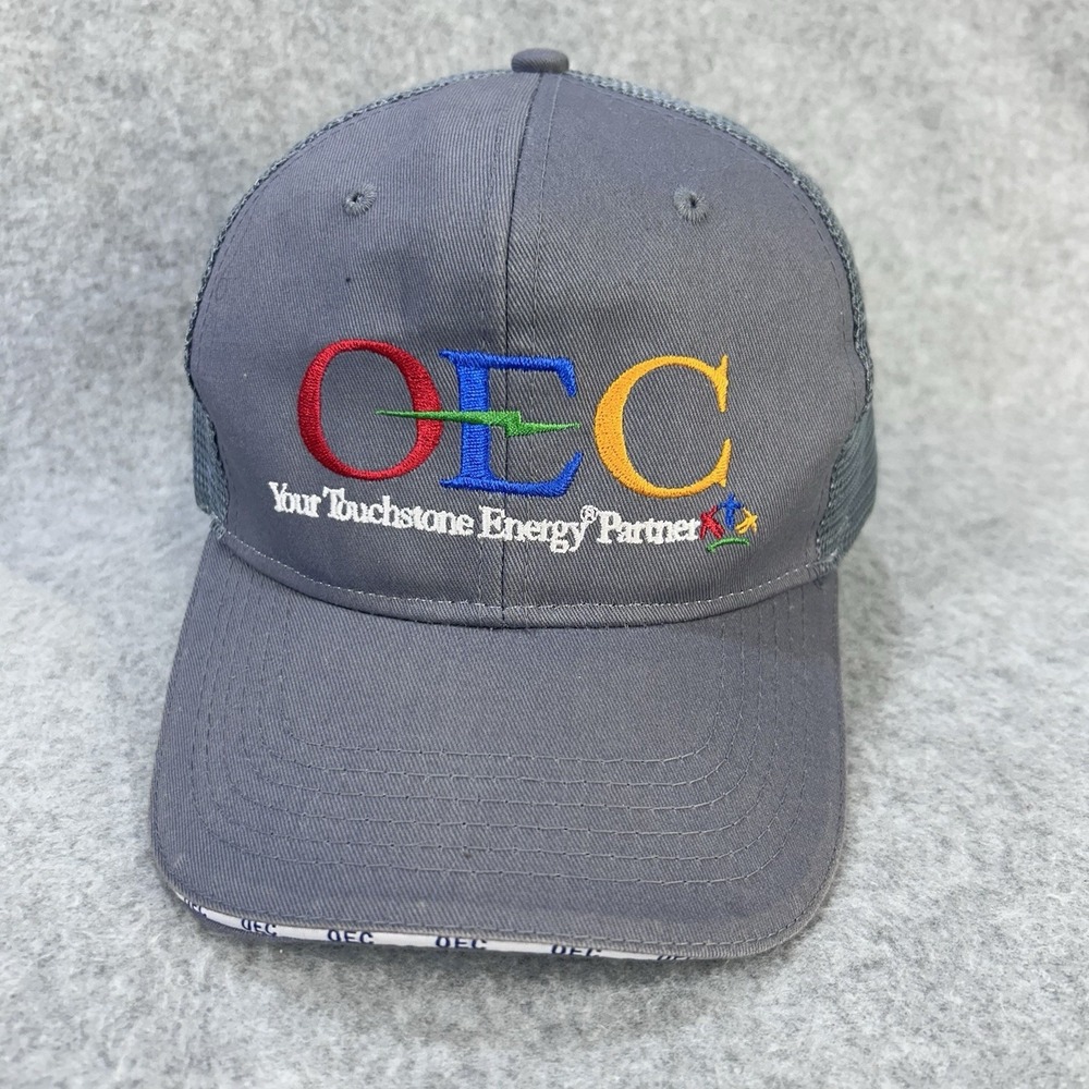 OEC Touchstone Energy Partner Trucker Hat‎ Gray Mesh Back Strapback Utility Cap